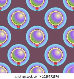 Cup of coffee or tea on background seamless pattern.