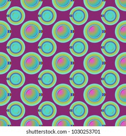 Cup of coffee or tea on background seamless pattern.
