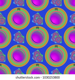 Cup of coffee or tea on background seamless pattern.