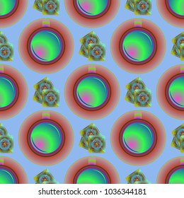 Cup of coffee or tea on background seamless pattern.