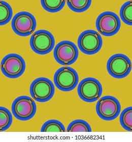 Cup of coffee or tea on background seamless pattern.