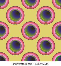 Cup of coffee or tea on background seamless pattern.