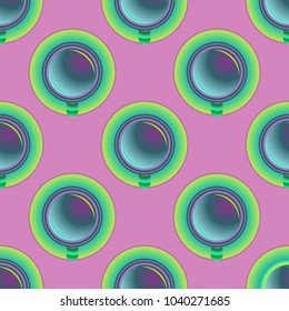 Cup of coffee or tea on background seamless pattern.