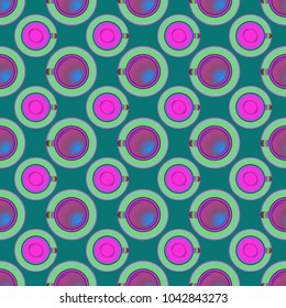 Cup of coffee or tea on background seamless pattern.