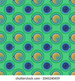 Cup of coffee or tea on background seamless pattern.