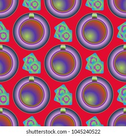 Cup of coffee or tea on background seamless pattern.