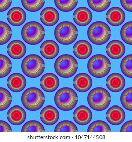 Cup of coffee or tea on background seamless pattern.