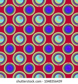 Cup of coffee or tea on background seamless pattern.