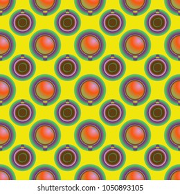 Cup of coffee or tea on background seamless pattern.