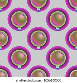 Cup of coffee or tea on background seamless pattern.