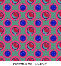 Cup of coffee or tea on background seamless pattern.