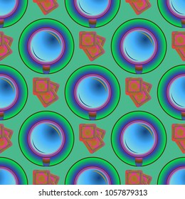 Cup of coffee or tea on background seamless pattern.