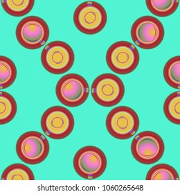 Cup of coffee or tea on background seamless pattern.