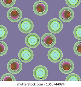 Cup of coffee or tea on background seamless pattern.
