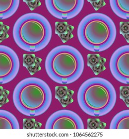 Cup of coffee or tea on background seamless pattern.