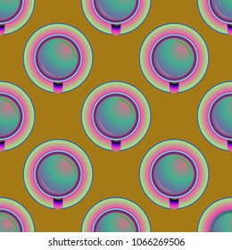 Cup of coffee or tea on background seamless pattern.