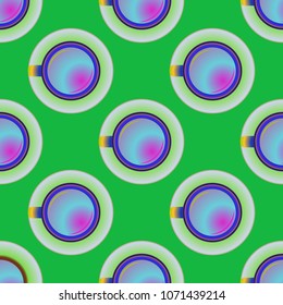 Cup of coffee or tea on background seamless pattern.