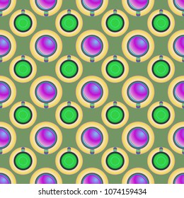 Cup of coffee or tea on background seamless pattern.