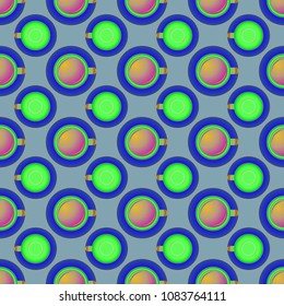 Cup of coffee or tea on background seamless pattern.