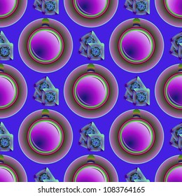 Cup of coffee or tea on background seamless pattern.