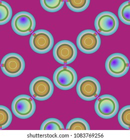 Cup of coffee or tea on background seamless pattern.