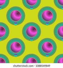 Cup of coffee or tea on background seamless pattern.