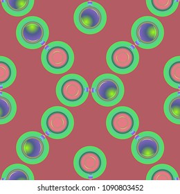 Cup of coffee or tea on background seamless pattern.