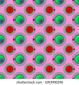 Cup of coffee or tea on background seamless pattern.