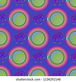 Cup of coffee or tea on background seamless pattern.