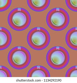 Cup of coffee or tea on background seamless pattern.