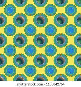 Cup of coffee or tea on background seamless pattern.