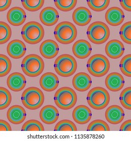 Cup of coffee or tea on background seamless pattern.