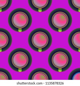 Cup of coffee or tea on background seamless pattern.