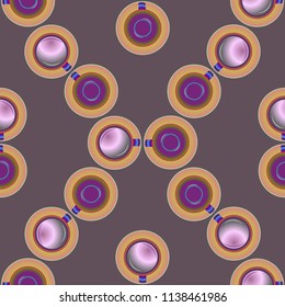 Cup of coffee or tea on background seamless pattern.