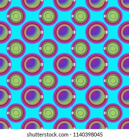 Cup of coffee or tea on background seamless pattern.