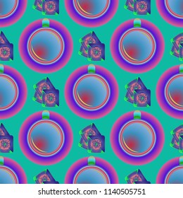 Cup of coffee or tea on background seamless pattern.