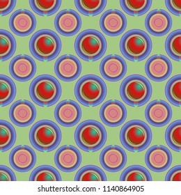 Cup of coffee or tea on background seamless pattern.