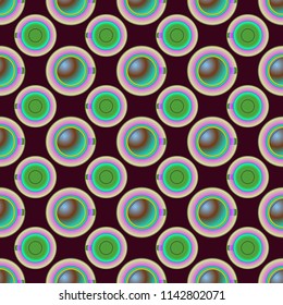 Cup of coffee or tea on background seamless pattern.