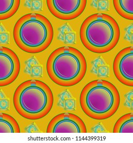 Cup of coffee or tea on background seamless pattern.