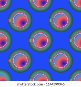 Cup of coffee or tea on background seamless pattern.