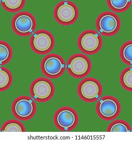 Cup of coffee or tea on background seamless pattern.