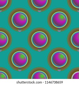 Cup of coffee or tea on background seamless pattern.