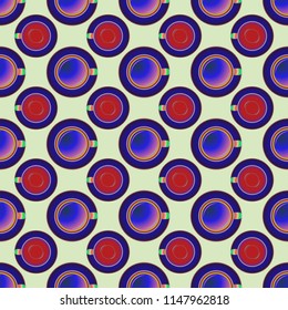 Cup of coffee or tea on background seamless pattern.