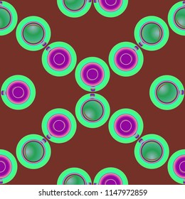 Cup of coffee or tea on background seamless pattern.