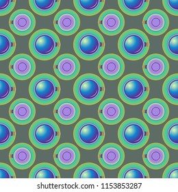 Cup of coffee or tea on background seamless pattern.