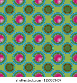 Cup of coffee or tea on background seamless pattern.
