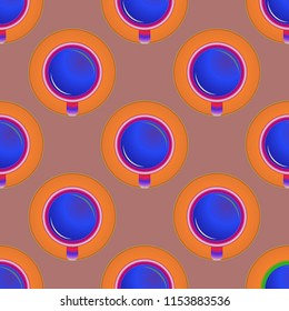 Cup of coffee or tea on background seamless pattern.