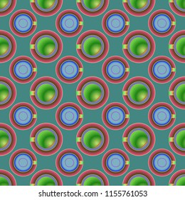 Cup of coffee or tea on background seamless pattern.