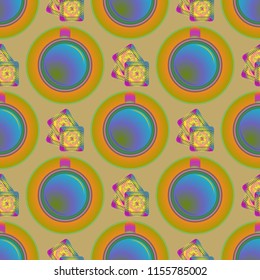 Cup of coffee or tea on background seamless pattern.