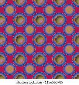 Cup of coffee or tea on background seamless pattern.